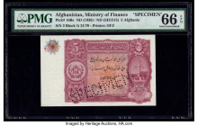 Afghanistan Ministry of Finance 5 Afghanis ND (1936) / SH1315 Pick 16Bs Specimen PMG Gem Uncirculated 66 EPQ. Roulette cancelled. 

HID09801242017

© ...