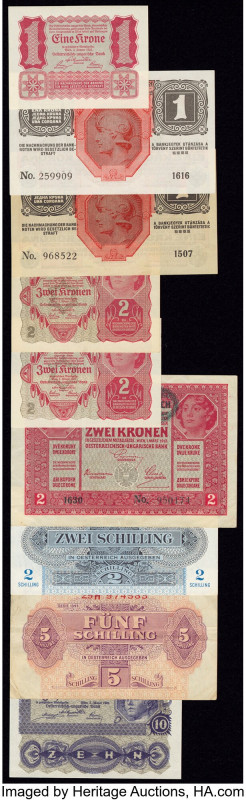 Austria Group Lot of 24 Examples Very Fine-Crisp Uncirculated. Stains are presen...