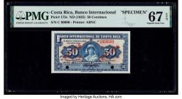 Costa Rica Banco Internacional de Costa Rica 50 Centimos 1935 Pick 173s Specimen PMG Superb Gem Unc 67 EPQ. Tied for the highest grade in the PMG Popu...
