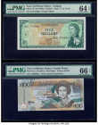 East Caribbean States Currency Authority, Antigua; Central Bank 5; 100 Dollars ND (1965); ND (2012) Pick 14i; 55a Two Examples PMG Choice Uncirculated...