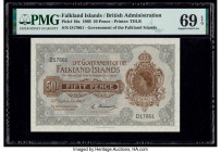 Falkland Islands Government of the Falkland Islands 50 Pence 25.9.1969 Pick 10a PMG Superb Gem Unc 69 EPQ. Tied for the highest grade in the PMG Popul...