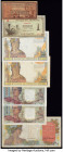 French Indochina Banque de l'Indo-Chine Group Lot of 7 Examples Fine-About Uncirculated. Rust, stains and pinholes are present on several examples.

H...