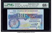 Guernsey States of Guernsey 10 Pounds ND (1980-89) Pick 50a* RC2 Replacement PMG Superb Gem Unc 68 EPQ. Tied for the highest grade in the PMG Populati...