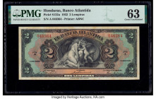 Honduras Banco Atlantida 2 Lempiras 1932 Pick S122a PMG Choice Uncirculated 63. Minor stain are noted on example.

HID09801242017

© 2020 Heritage Auc...