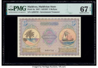 Maldives Maldivian State Government 5 Rufiyaa 1947 / AH1367 Pick 4a PMG Superb Gem Unc 67 EPQ. 

HID09801242017

© 2020 Heritage Auctions | All Rights...