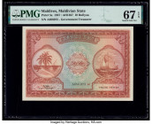 Maldives Maldivian State Government 10 Rufiyaa 1947 / AH1367 Pick 5a PMG Superb Gem Unc 67 EPQ. 

HID09801242017

© 2020 Heritage Auctions | All Right...