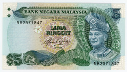 Malaysia 5 Ringgit 1983 - 1984
P# 20; # NB2571847; UNC