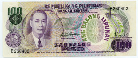 Philippines 100 Piso 1974 - 1985 (ND)
P# 157b; # B230402; UNC