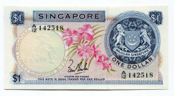 Singapore 1 Dollar 1967
P# 1a; # A/12142518; UNC