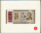 Singapore 5 x 10, 50 Dollars 2015
P# 56a - 61a; With official folder; UNC