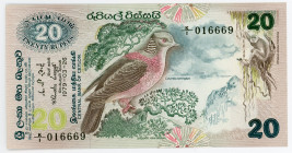 Sri Lanka 20 Rupees 1979
P# 86; # K/I016669; UNC