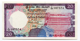 Sri Lanka 20 Rupees 1985
P# 93b; # F/33107574; UNC