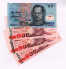 Thailand 50-100 Baht 1997 - 2012 4 Pieces
P# 102-126; UNC
