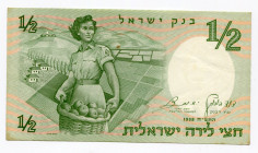 Israel 1/2 Lira 1958
P# 29a; # 429993; AUNC