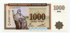 Armenia 1000 Dram 1994
P# 39; # 02013252; AUNC