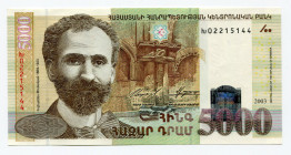 Armenia 5000 Dram 2003
P# 51; # 02215144; UNC