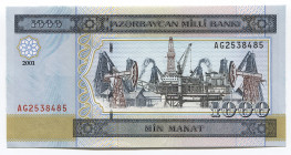 Azerbaijan 1000 Manat 2001
P# 22; # AG 2538485; UNC