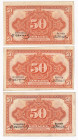 Russia - East Siberia Priamur Region 3 x 50 Kopeks 1919
P# S1244; XF-AUNC
