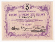 Belgium Commune D’Ensival 5 Francs 1914
# 00815; UNC