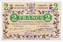 Belgium Commune De Herseaux 2 Francs 1914
# 6660; AUNC-
