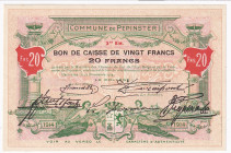 Belgium Commune De Pepinster 20 Francs 1914
# 1692; UNC