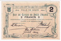 Belgium Ville De Dison 2 Francs 1914
# 34100; AUNC-