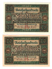 Germany - Weimar Republic 10 Mark 1920 2 Pieces
P# 67; Different paper: gray and white; UNC