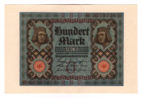 Germany - Weimar Republic 100 Mark 1920
P# 69b; UNC