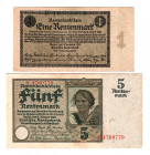 Germany - Weimar Republic 1 - 5 Rentemark 1923 - 1926
P# 161-169; VF-XF