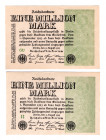 Germany - Weimar Republic 1 Million Mark 1923 2 Pieces
P# 102ab; UNC