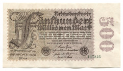 Germany - Weimar Republic 500 Millionen Mark 1923
P# 110; # DV14-147825; UNC