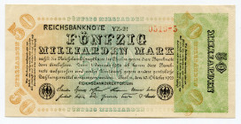 Germany - Weimar Republic 50 Milliarden Mark 1923
P# 120a; #YZ-21051955; AUNC