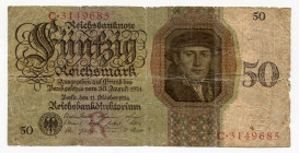 Germany - Weimar Republic 50 Reichsmark 1924
P# 177; # 3149685; VF-