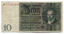Germany - Weimar Republic 5 Mark 1929 Reichsbanknote
P# 180a; # Z 17283899; VF