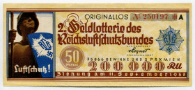 Germany - Third Reich Lottery Ticket 50 Pfennig 1937
# 250197 A; AUNC
