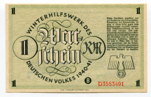Germany - Third Reich Winterhilfswerk 1 Reichsmark 1941 - 1942 (ND)
Gutowski WHW-27; # D3553491; UNC