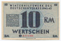 Germany - Third Reich Winterhilfswerk 10 Reichsmark 1941 - 1942 (ND)
Gutowski WHW-32; # A416.464; XF-