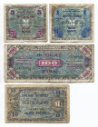 Germany - Third Reich 1 - 5 - 10 - 100 Mark 1944 Allied Occupation - WWII
P# 192d - 193b - 194d - 197d; Allied Military Currency; F-VF