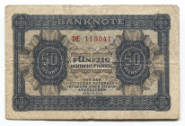 Germany - DDR 50 Pfennig 1948 Deutsche Notenbank
P# 8a; # DE 113041; VF