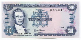 Jamaica 10 Dollars 1994 
P# 71e; # GB770434; UNC