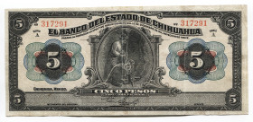 Mexico 5 Pesos 1913 Chihuahua
P# S132a ; VF+