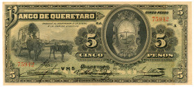 Mexico 5 Pesos 1914
P# S390b; # 75942; VF-