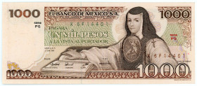 Mexico 1000 Pesos 1981
P# 76a; # K6F14401; UNC