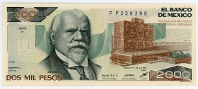 Mexico 2000 Pesos 1983
P# 82a; # FP359390; UNC