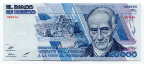 Mexico 20000 Pesos 1987
P# 91b; # 502429; UNC