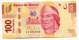 Mexico 100 Pesos 2009
P# 124c; # X2525840; UNC