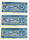 Netherlands Antilles 3 x 2-1/2 Gulden 1970
P# 21; UNC