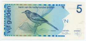 Netherlands Antilles 5 Gulden 1986
P# 22a; # 0004389858; UNC