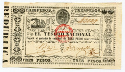 Paraguay 3 Pesos 1868
P# 31; # 23829; UNC