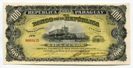 Paraguay 100 Pesos 1907
P# 159; # 0003425; UNC